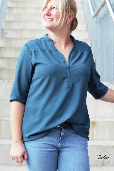 Nähbeispiel Blusenshirt Webware Lillesol & Pelle Nr. 6
